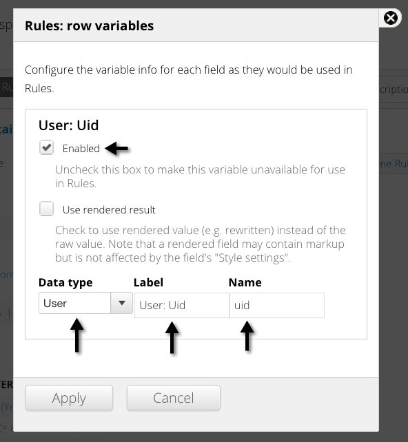 Rule variable