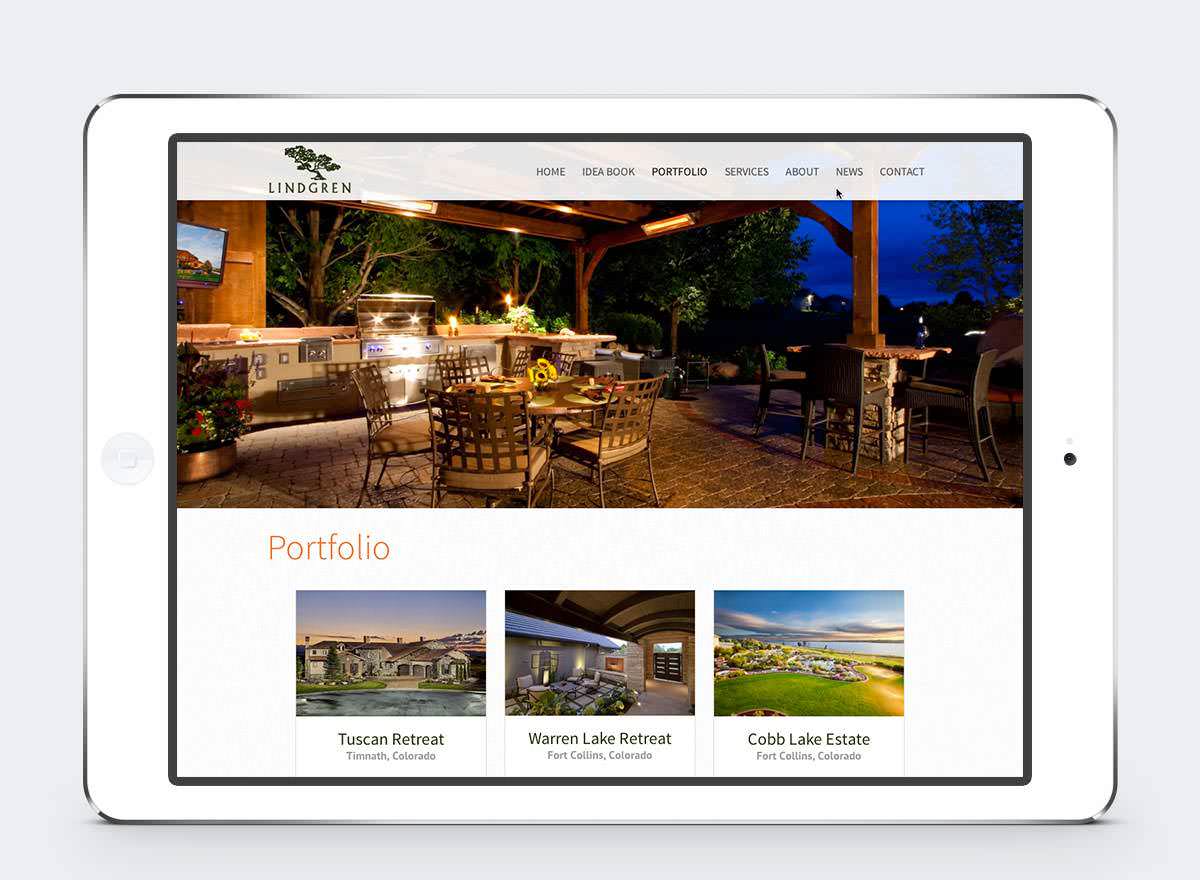 New Mobile Website Screenshots - Lindgren Landscape